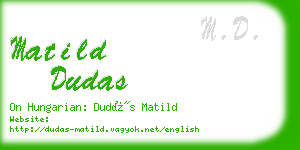 matild dudas business card